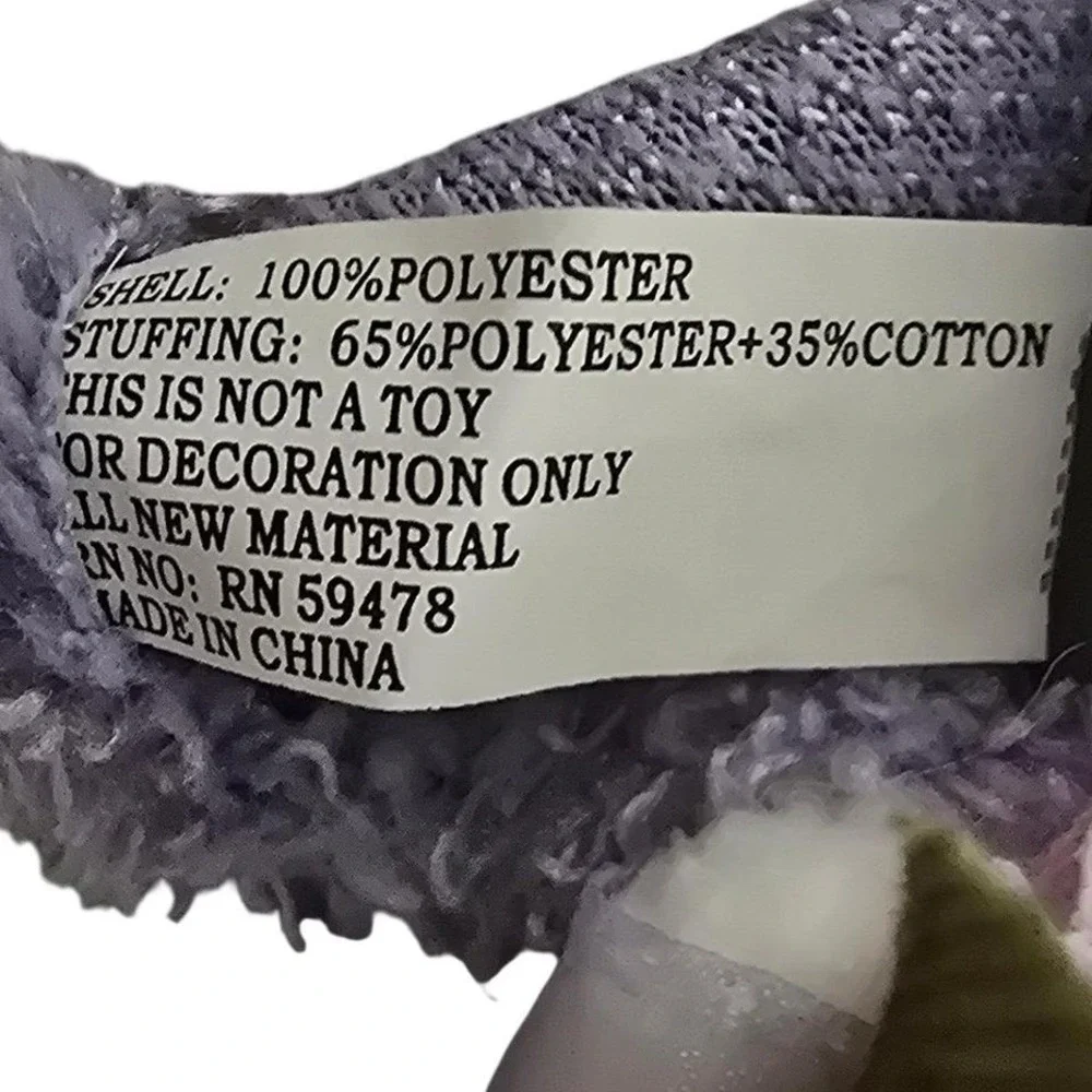 Easter Bunny Decorative Plush Purple Jacket Pink Hat Sequins 18 Inch Bean Bottom